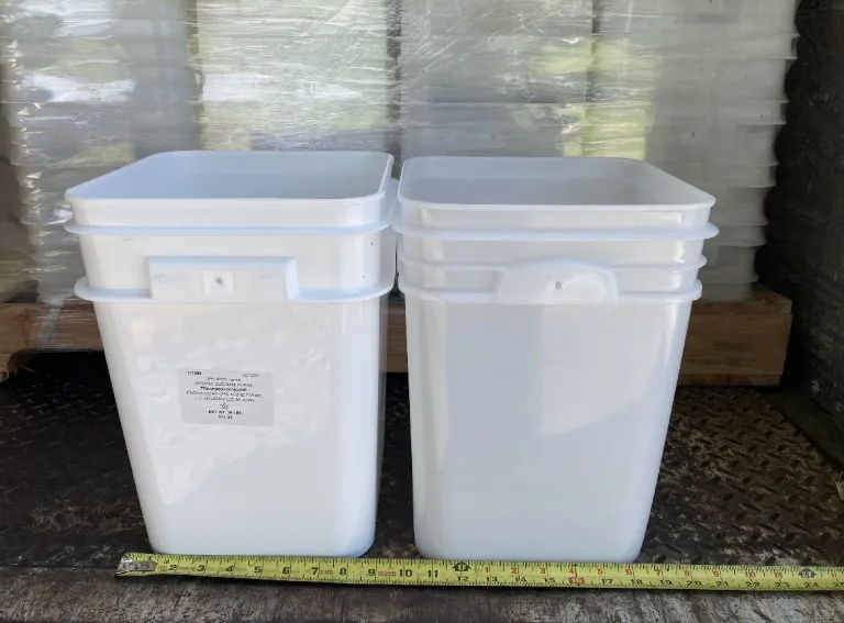Used 4 gallon square plastic buckets in truckload quantity